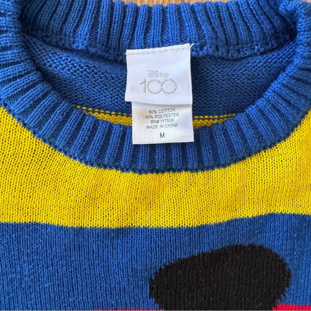 Mickey Mouse Disney 100 Kids’ Colorful Striped Sweater Size M - Picture 5 of 7